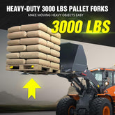 43" 3000 LBS Heavy Duty Clamp on Pallet Forks for Tractor Bucket | Yzona